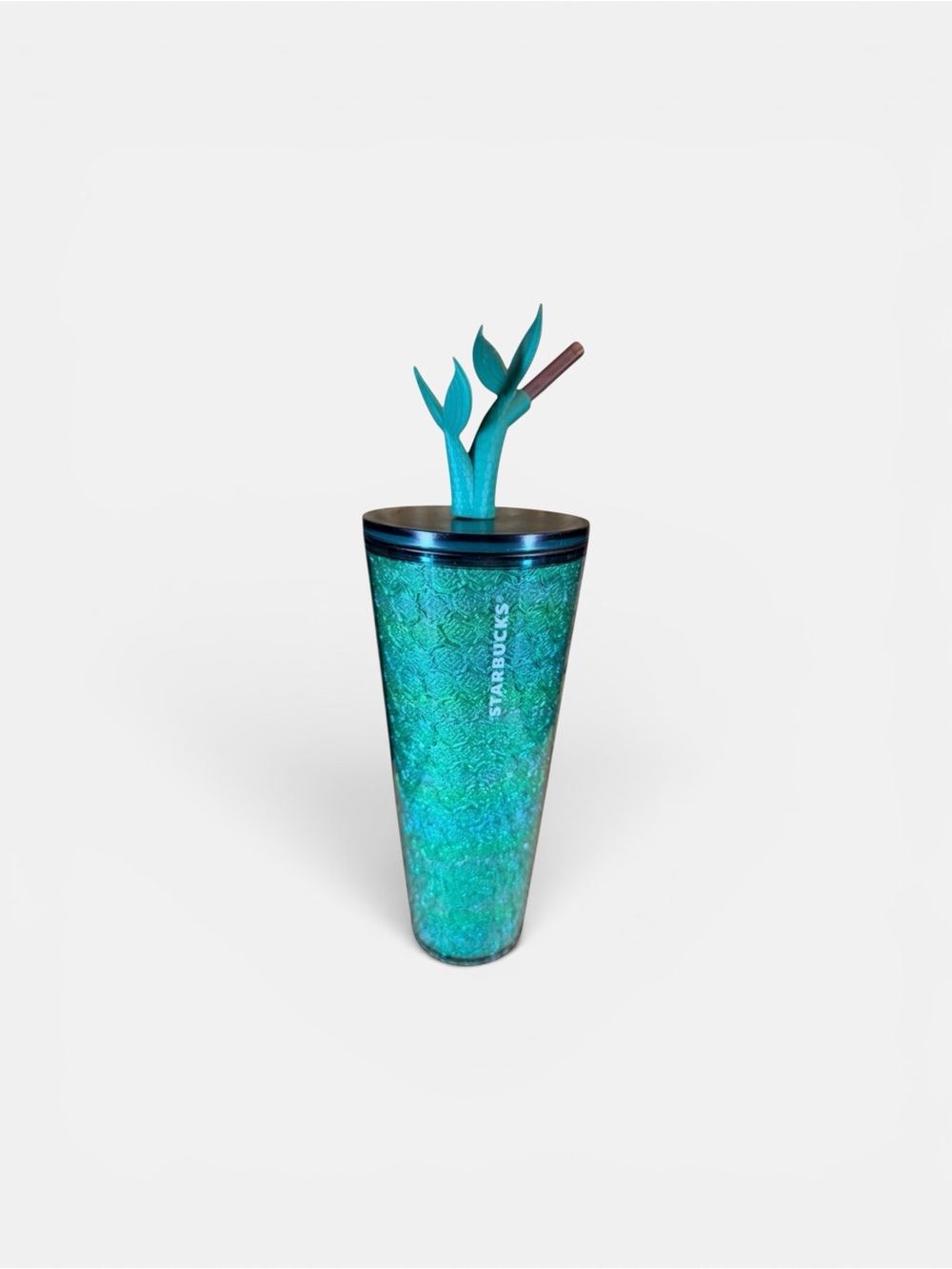Starbucks Teal Green Textured Mermaid Tail 24oz Tumbler